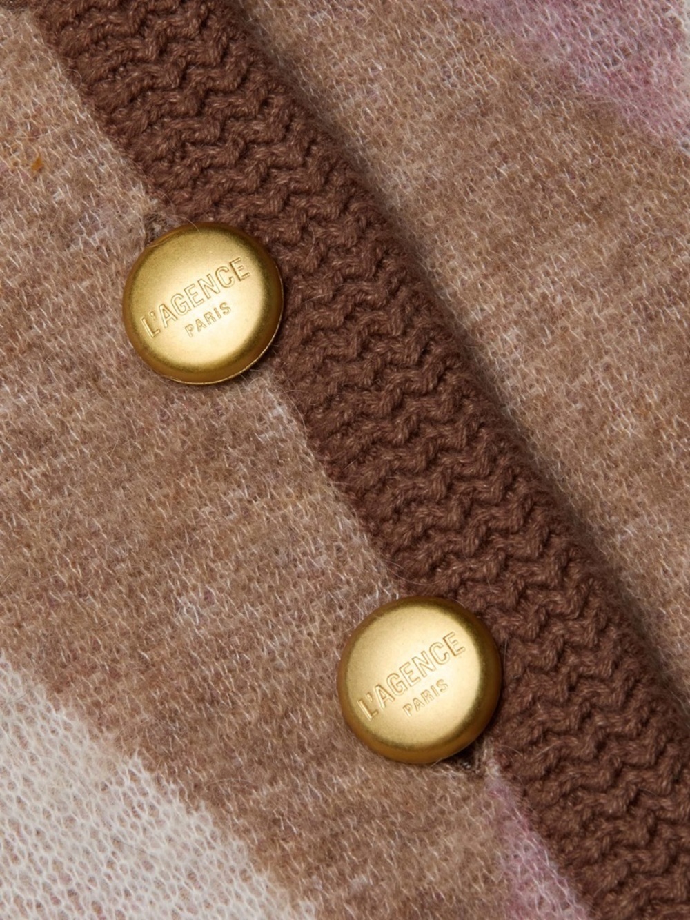NWT L’agence Siobhan Argyle Cardigan NATURAL MAUVE Wool Sweater Small - Picture 5 of 12
